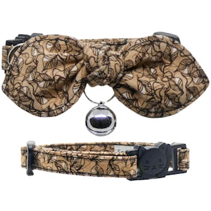 leafy foliage, Cat Collar, Adjustable, Breakaway, Adult & Kitten Sizes