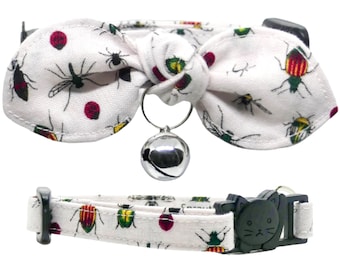 Insect Bug, Cat Collar, Adjustable, Breakaway, Adult & Kitten Sizes