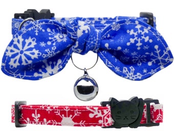 Snowflake, Cat Collar, Adjustable, Breakaway, Adult & Kitten Sizes
