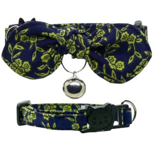 Floral Flowers, Cat Collar, Adjustable, Breakaway, Adult & Kitten Sizes
