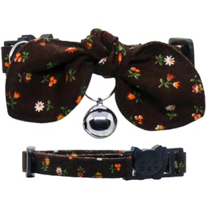 Floral Flowers, Cat Collar, Adjustable, Breakaway, Adult & Kitten Sizes