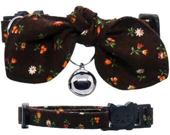 Floral Flowers, Cat Collar, Adjustable, Breakaway, Adult & Kitten Sizes