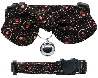 Tulip Flowers, Cat Collar, Adjustable, Breakaway, Adult & Kitten Sizes