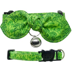 leafy foliage, Cat Collar, Adjustable, Breakaway, Adult & Kitten Sizes