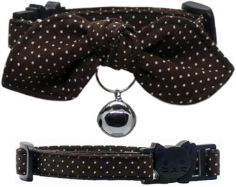Polka-Dot, Cat Collar, Adjustable, Breakaway, Adult & Kitten Sizes