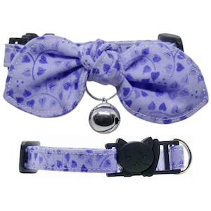 Blue Leafy Foliage, Cat Collar, Adjustable, Breakaway, Adult & Kitten Sizes