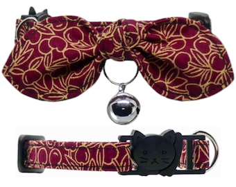 Cherry Fruit, Cat Collar, Adjustable, Breakaway, Adult & Kitten Sizes