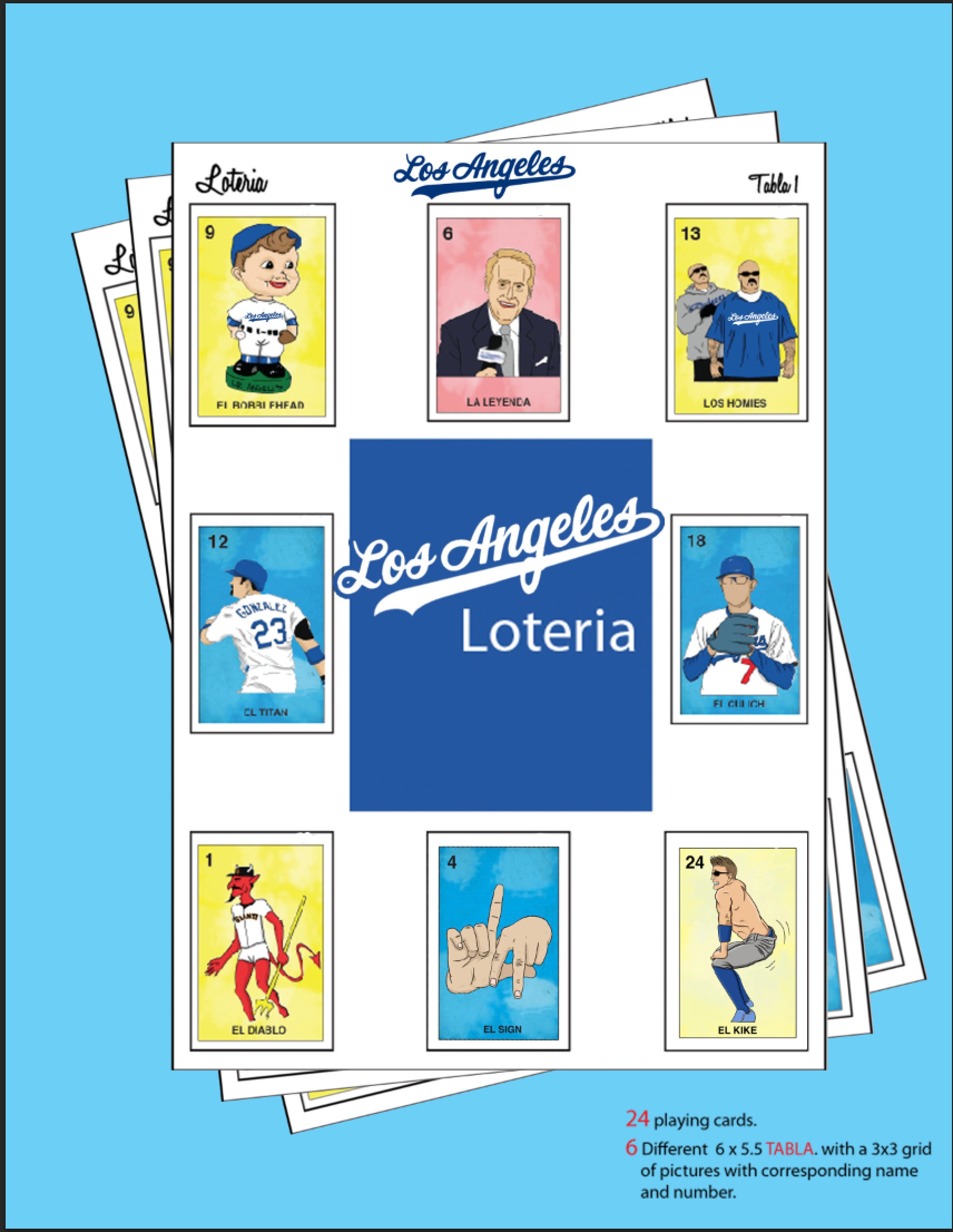 210 【MLB公式】 Dodgers Bingo ゲームセット　ビンゴ LA Dodgers Baseball Team Bingo Game Set MLB Rare Official Game