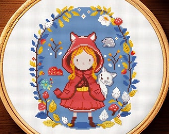 ANP227_Red Riding Hood_cross stitch pattern PDF,Cross Stitch chart,Counted Cross Stitch pattern,Instant PDF