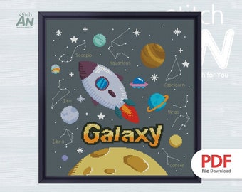 GALAXY Kreuzstichmuster PDF,Kreuzstichvorlage,Kreuzstichmuster,Instant PDF Download(ANP57_GALAXY)