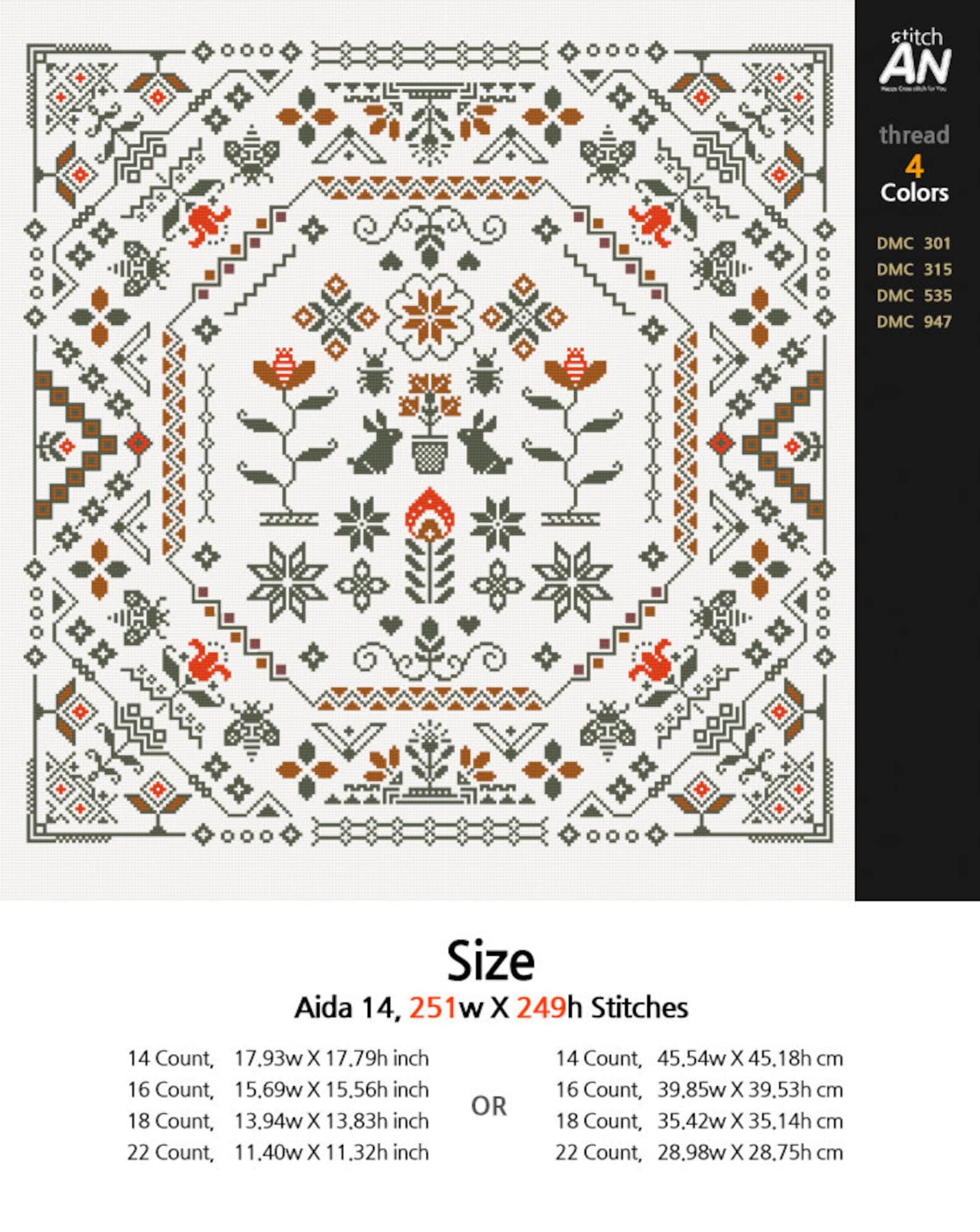 GEOMETRIC cross stitch pattern PDFCross Stitch chartCounted Etsy