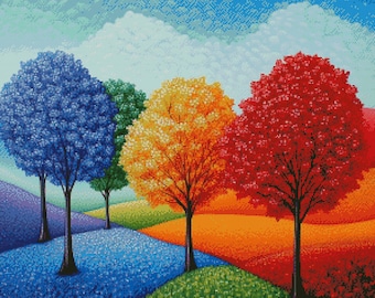 PCP0059 Colorful nature full coverage cross stitch pattern PDF Cross Stitch chart Cross Stitch pattern Instant PDF Download