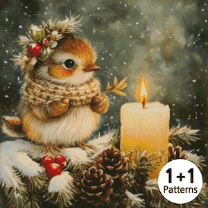 PCP0093 Velas de Natal cobertura total padrão de ponto cruz PDF Gráfico de ponto cruz Padrão de ponto cruz Download instantâneo em PDF