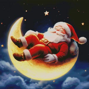 PCP0129 Santa Claus sleeping full coverage cross stitch pattern PDF Cross Stitch chart Cross Stitch pattern Instant PDF Download