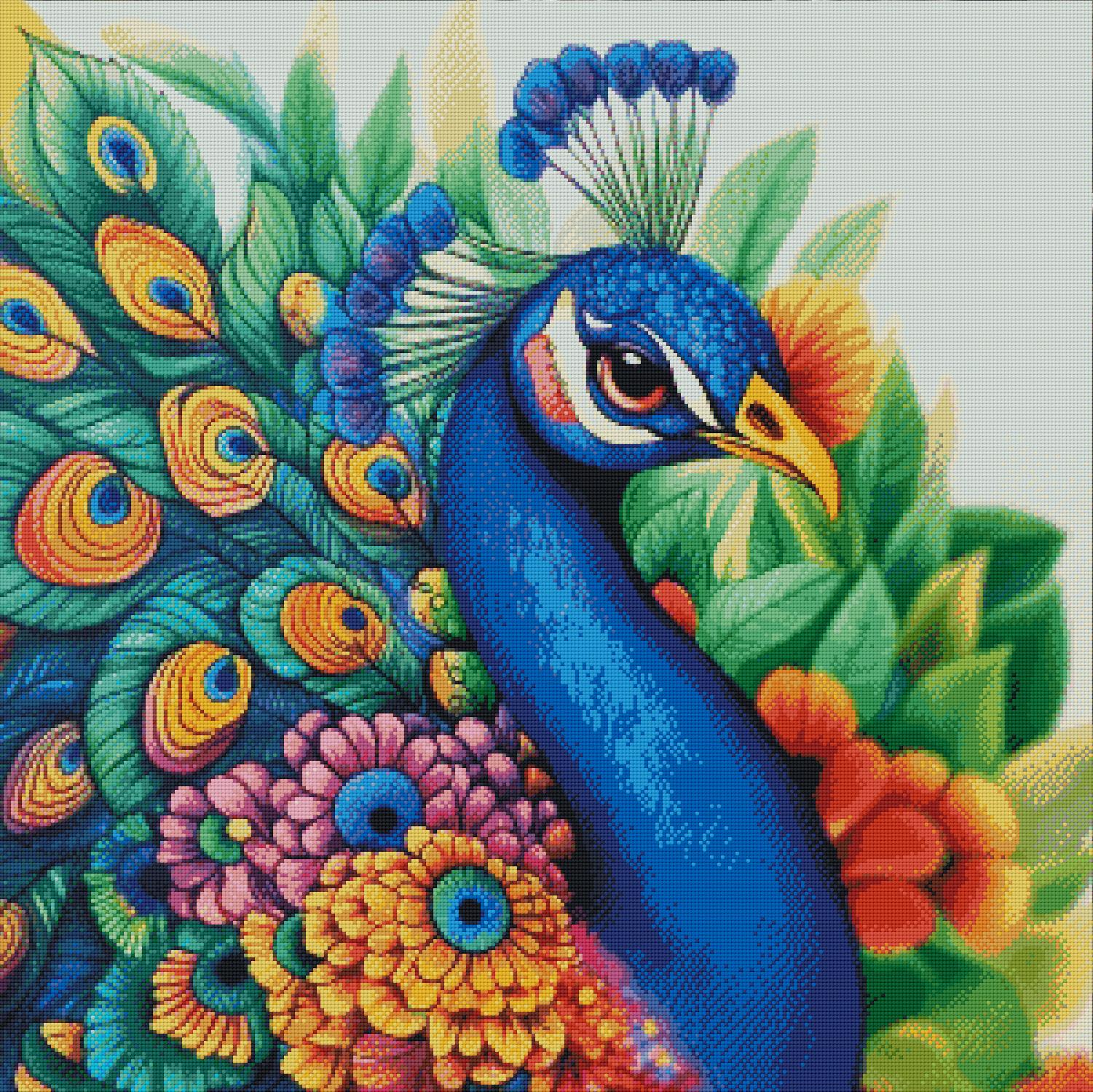 PCP0147 Peacock PDF Full Coverage Cross Stitch Pattern Instant