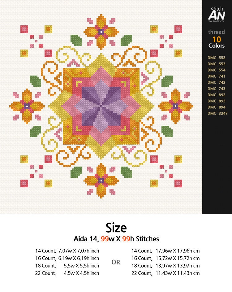 Anp77_geometric_cross Stitch Pattern PDF Etsy