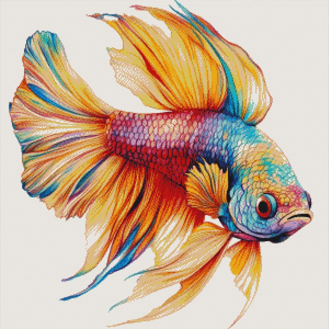PCP0133 Beautiful Fish PDF Full Coverage Cross Stitch Pattern Instant ...