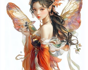 PCP0253 asian fairy full coverage cross stitch pattern PDF Cross Stitch chart Cross Stitch pattern Instant PDF Download