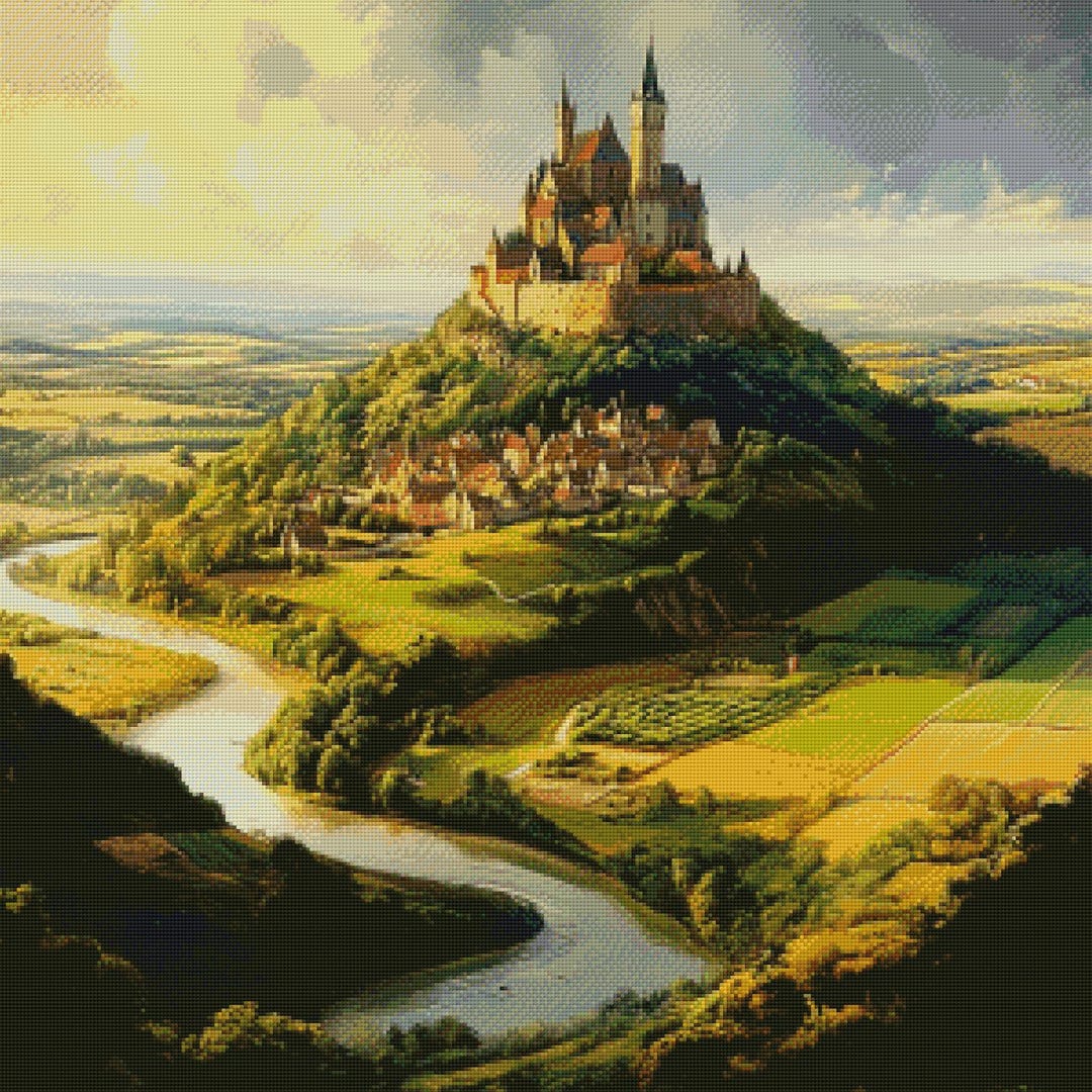 PCP0058 Castle PDF Full Coverage Cross Stitch Pattern Instant Download ...