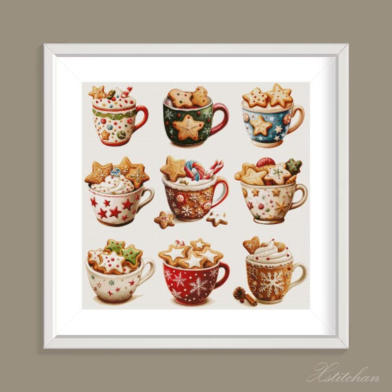 PCP0044_Christmas cookie PDF full coverage cross stitch pattern Instant Download image 2