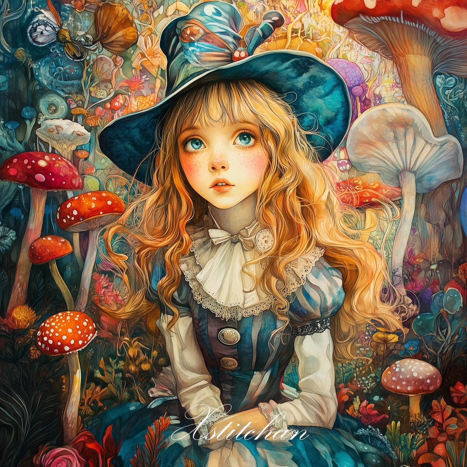 PCP0188 Alice in Wonderland PDF Cross Stitch Pattern Full Coverage
