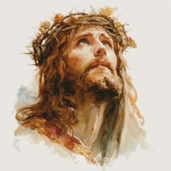 PCP0518 Jesus Christ PDF Full Coverage Cross Stitch Pattern