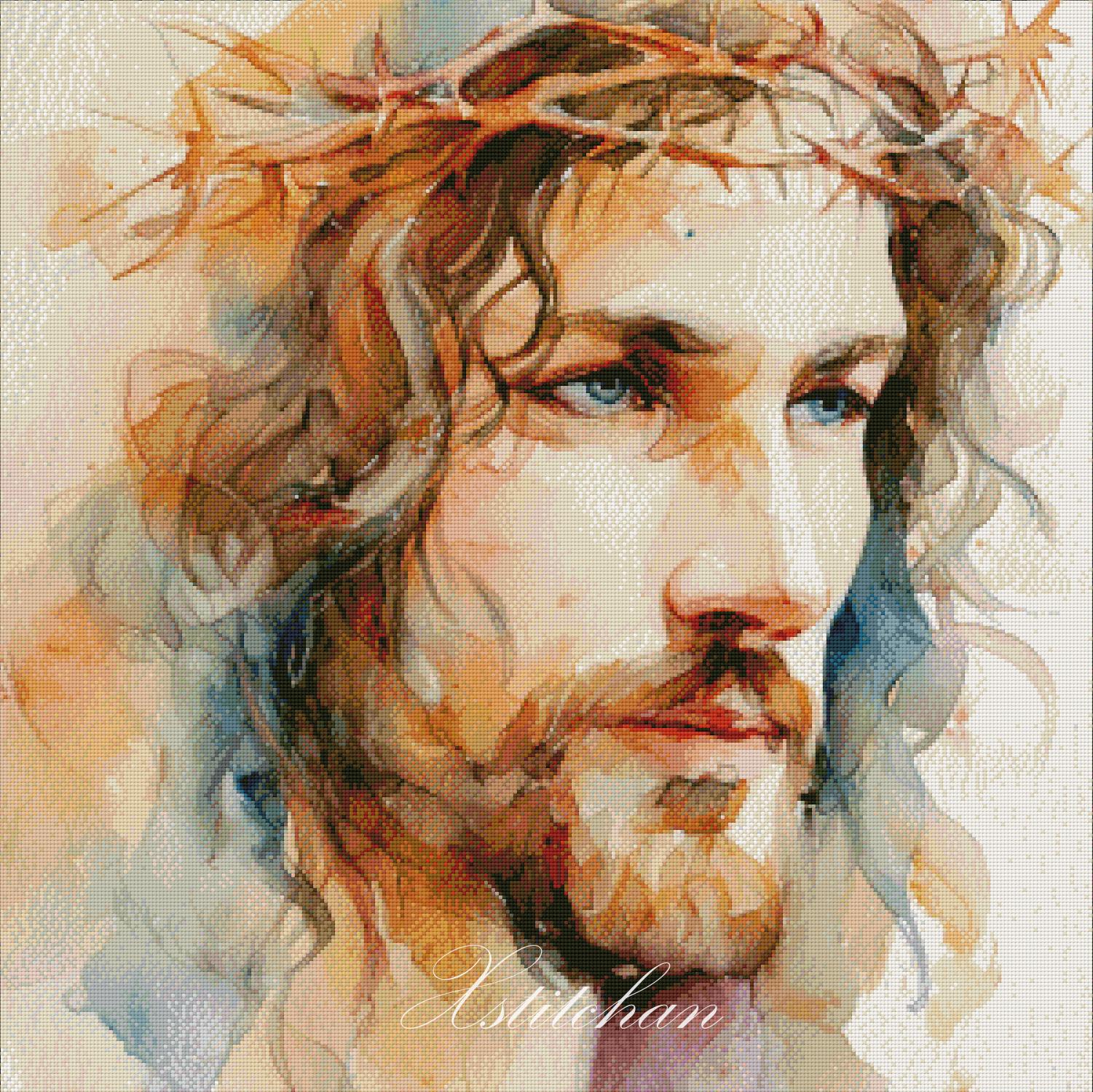 PCP0518 Jesus Christ PDF Full Coverage Cross Stitch Pattern Instant ...