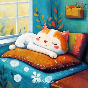 PCP0281 sleeping cat full coverage cross stitch pattern PDF Cross Stitch chart Cross Stitch pattern Instant PDF Download