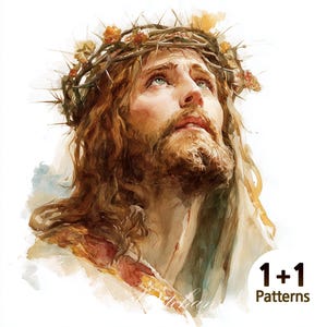 PCP0518 Jesus Christ PDF full coverage cross stitch pattern Instant Download