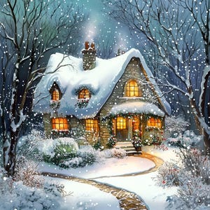 PCP0466 christmas cottage full coverage cross stitch pattern PDF Cross Stitch chart Cross Stitch pattern Instant PDF Download
