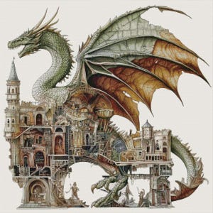 PCP0091 dragon full coverage cross stitch pattern PDF Cross Stitch chart Cross Stitch pattern Instant PDF Download