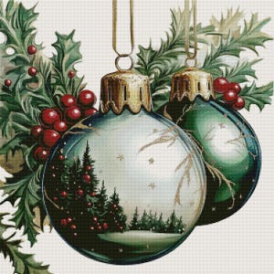 PCP0047_Christmas deco, full coverage cross stitch pattern PDF, Cross Stitch chart, Counted Cross Stitch pattern, Instant PDF Download