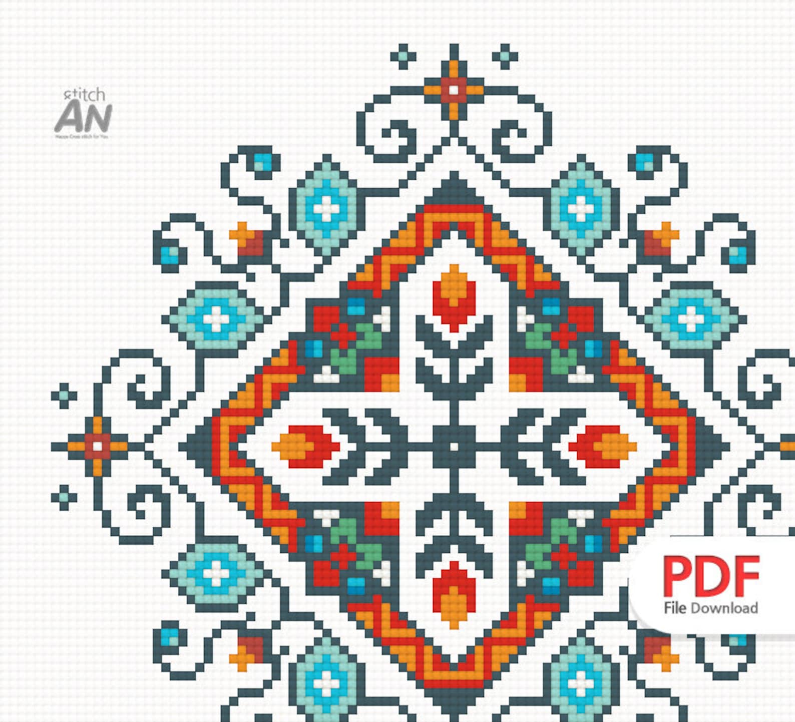 GEOMETRIC Cross Stitch Pattern Pdfcross Stitch Chartcounted Etsy
