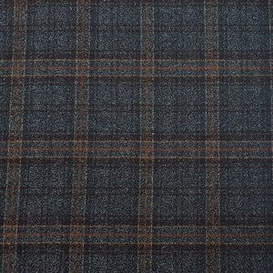 Pure wool plaid blue-green jacketing fabric by italian mill Reda