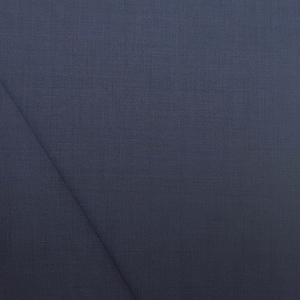 Merino wollen stof voor pakken en broeken. Denim blauwe kleur. Pure merino wol super 120&#39;s, high performance stof, gemaakt door Reda (Italië)