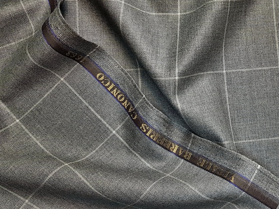 Vitale Barberis Canonico Suiting Windowpane Check Gray and - Etsy