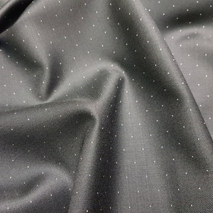 Vitale Barberis Canonico suiting black with dots fabric  100% wool super 110&#39;S