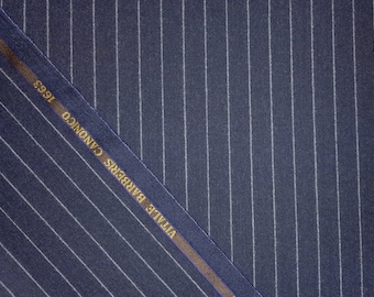 Ull super 120-tals randig blå flanell från Vitale Barberis Canonico