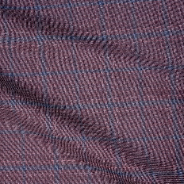 Pure wool plaid violet jacketing fabric by italian mill Reda