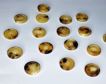 Genuine horn buttons set for suit jacket, blazer,  sport coat, vest, suit . High quality, made in Italy.