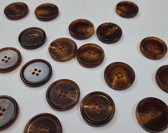 Genuine horn buttons set for suit jacket, blazer,  sport coat, vest, suit . High quality, made in Italy.