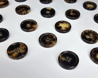 Genuine horn buttons set for suit jacket, blazer,  sport coat, vest, suit . High quality, made in Italy.