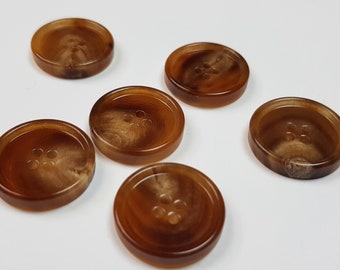 Whiskey brown real horn buttons set for suit jacket, blazer,  sport coat, vest, suit . High quality, made in Italy.