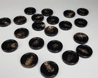 Genuine horn buttons set for suit jacket, blazer,  sport coat, vest, suit . High quality, made in Italy.