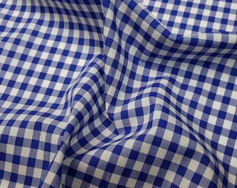 Gingham check  shirting  fabric, 100% high count  cotton  by Thomas Mason.