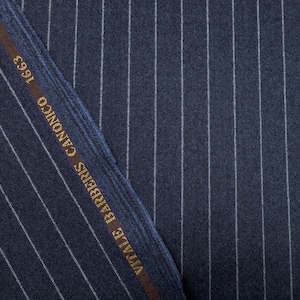 Wool super 120'S  striped blue  flannel by Vitale Barberis Canonico