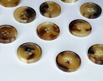 Genuine horn buttons set for suit jacket, blazer,  sport coat,  suit . High quality, made in Italy.