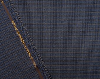Vitale Barberis Canonico jacketing geruite stof 100% wol