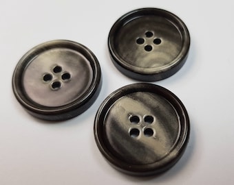 Genuine horn gray buttons set for suit jacket, blazer,  sport coat, vest, suit . High quality, made in Italy.