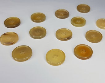 Genuine horn buttons set for suit jacket, blazer,  sport coat, vest, suit . High quality, made in Italy.